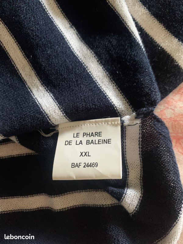 Joli Pull Garçon Le Phare De La Baleine, 100% Laine, Taille 2 Ans (occasion)