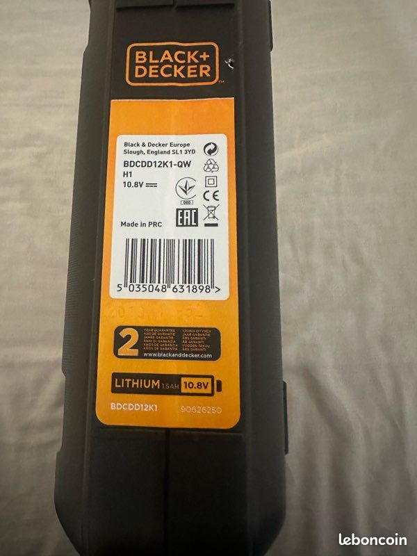 Perceuse VISSEUSE BLACK&DECKER SANS FIL BATTERIE CHARGEUR TOUTE NEUVE (image 4)