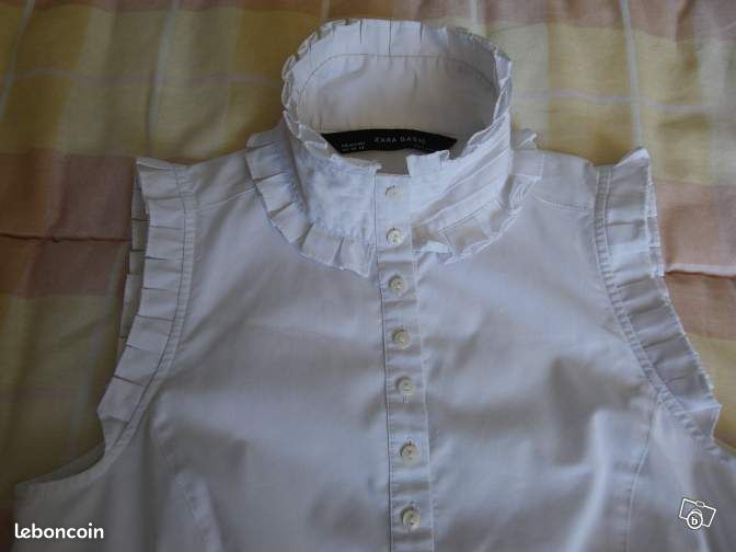 HAUT CHEMISIER BLANC ZARAr T. XS (34/36) (image 3)