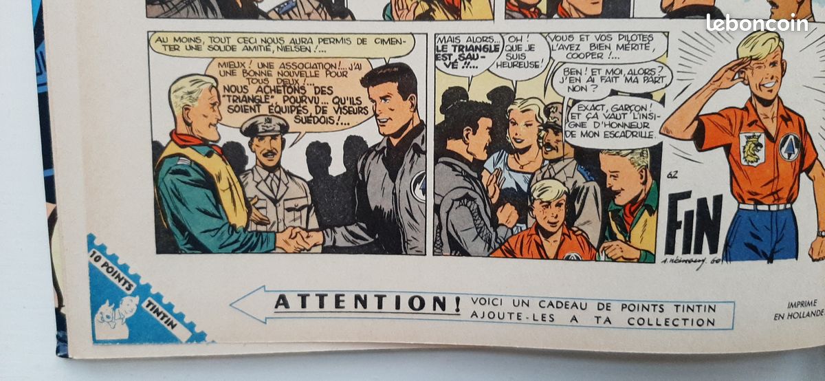 Belle BD Duel dans le ciel, Edition originale de 1962 (avec les pointsTintin) (image 15)