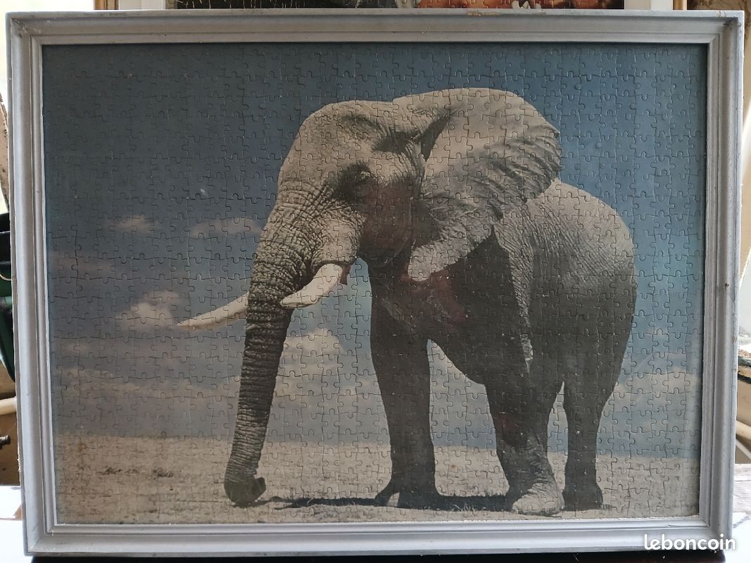 Grand tableau puzzle éléphant (image 1)