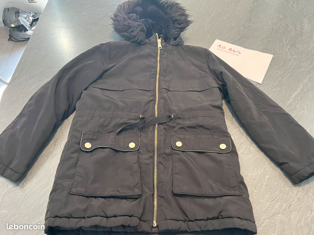 Manteau hiver fille 10 ans Noir (image 1)
