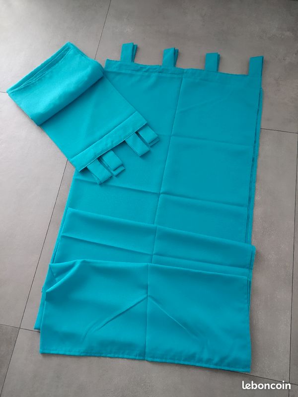2 rideaux Turquoise (image 1)