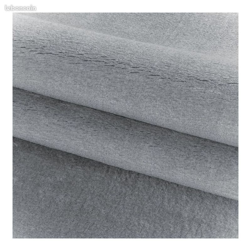 Tapis en microfibre doux uni antidérapant Lars Argenté 60x110 (image 5)