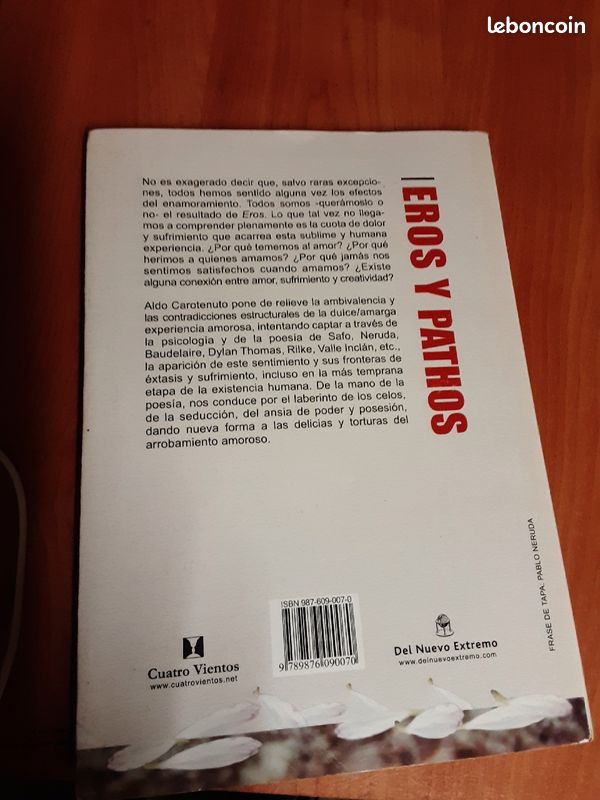 EROS Y PATHOS: MATICES DEL SUFRIMIENTO EN EL AMOR de ALDO CAROTENUTO (image 2)