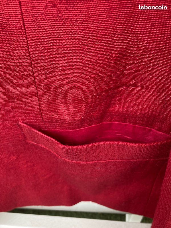 Veste soie rouge (image 4)