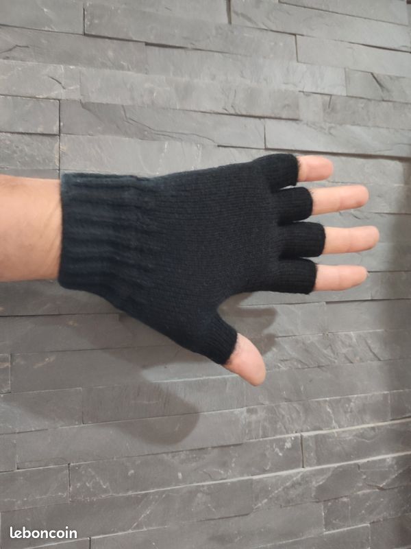 Mitaines chaudes homme noires (image 2)
