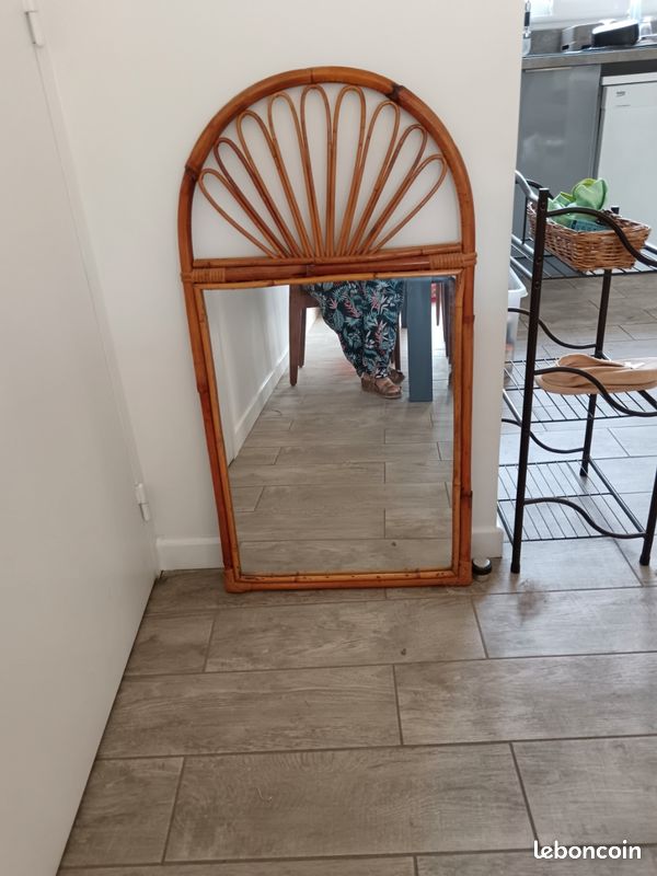 Miroir bohème vintage rotin (image 4)