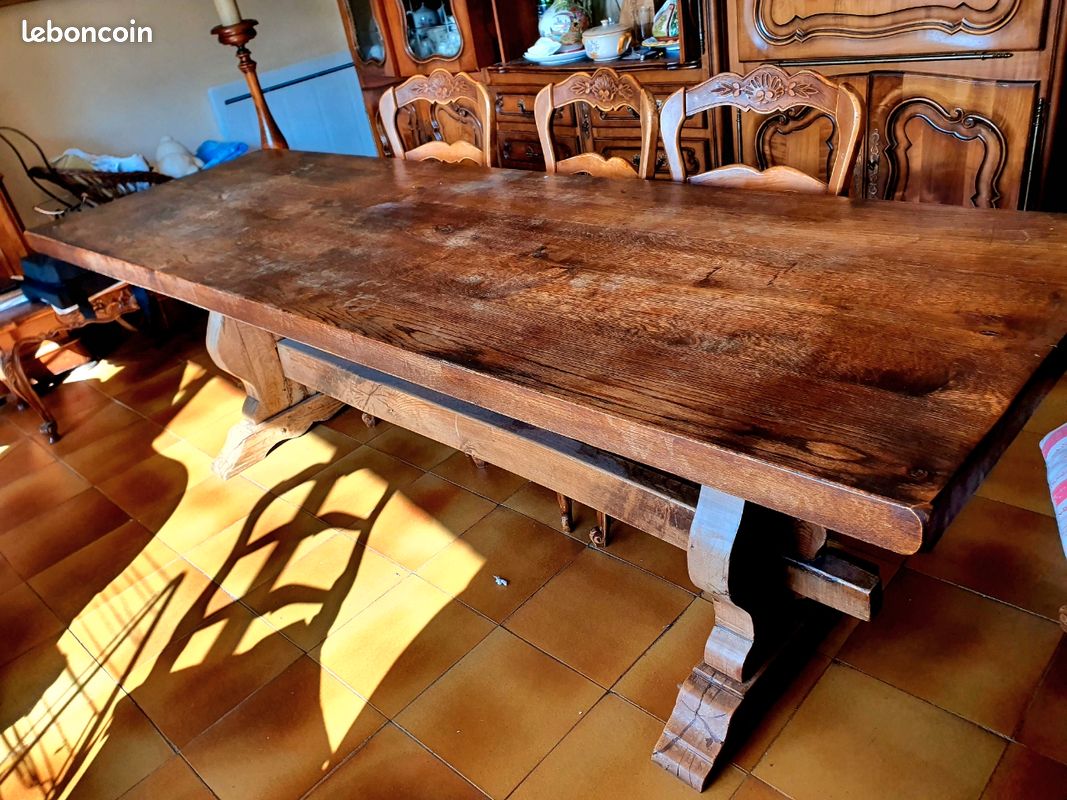 Table de ferme table à manger brutaliste scandinave vintage 1960s pieds com