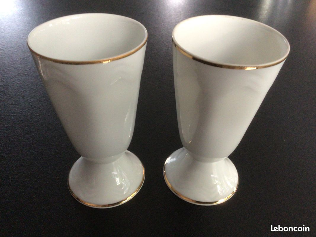 2 Mazagrans En Porcelaine Blanc – Comme Neuf, Pour Café Ou Thé à L'ancienne