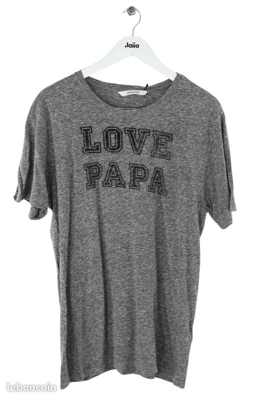 T-shirt Zadig & Voltaire Gris Coton Taille L - Occasion Parfait état, Femme