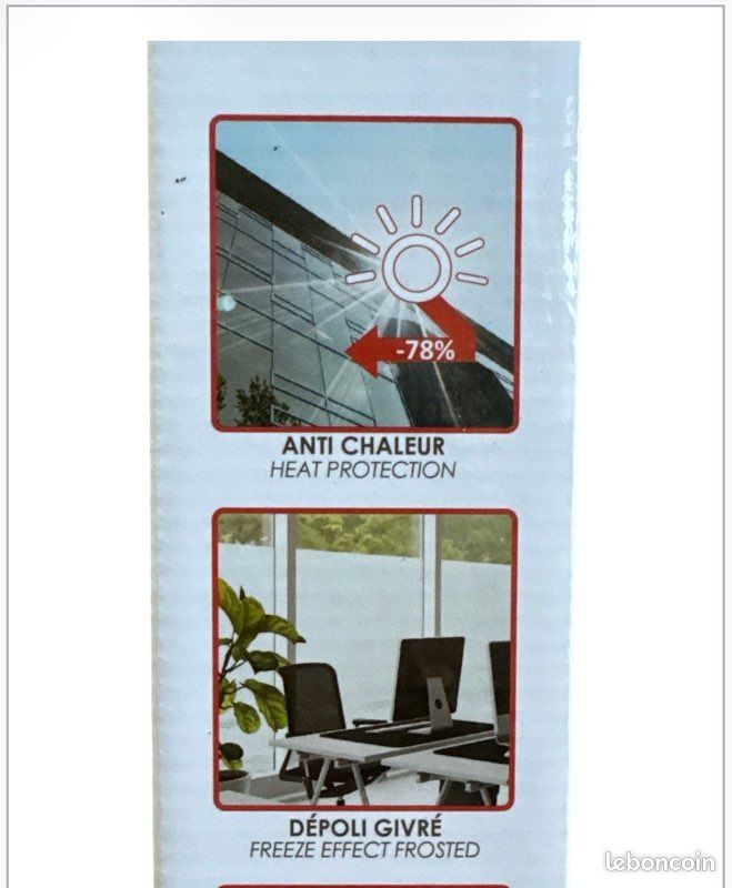 Film pour paroi de douche / paravant d’espace de vie ou de travail ou fenêtre de discrétion à l’abri des regards aspect verre dépoli givré blanc adhésif permanent 90 x 250 cm (image 3)
