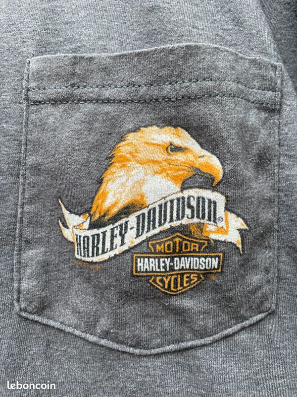 T-shirt Harley Davidson 2XL Gris Bald Eagle Honolulu Hawaii 2012 – Vintage Rare Collector (image 8)