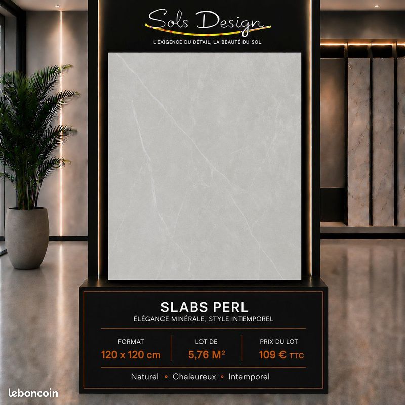 🔥 GRAND DÉSTOCKAGE DE JUILLET – CARRELAGE SLABS PERL 120x120 LOT DE 5,76 M2🔥⁮⁮⁭⁠⁬⁫⁪‍⁢⁫⁢⁢​‍⁭​⁠​​‍⁮⁪​⁮‌⁯⁯​⁫⁮ (image 1)