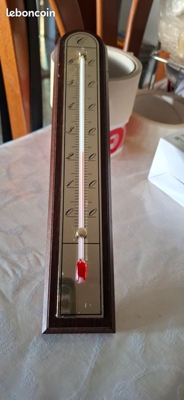Grand thermomètre en bois 25/5 cm (image 1)