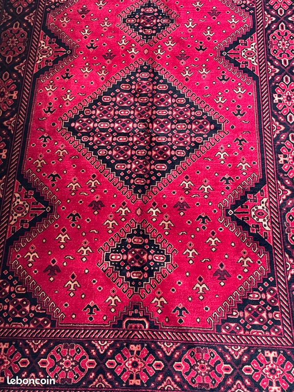 Magnifique tapis 100/100 soies rouge (image 6)