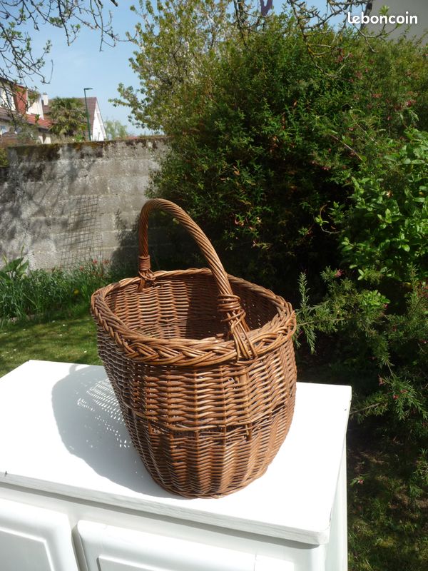 Panier En Osier Brut vintage Chic Ovale - Panier