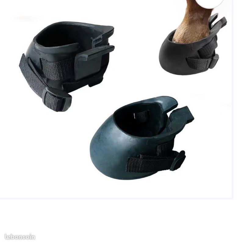 Bottes de sabot en caoutchouc antidérapantes soutien protecteur paire pour cheval M (image 1)