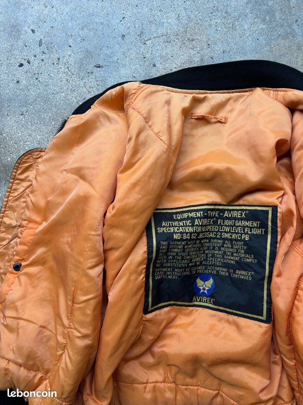 Veste Bomber Avirex Flight Vintage - Taille M, Marron - Fabriquée Au Japon - Occasion Très Bon état