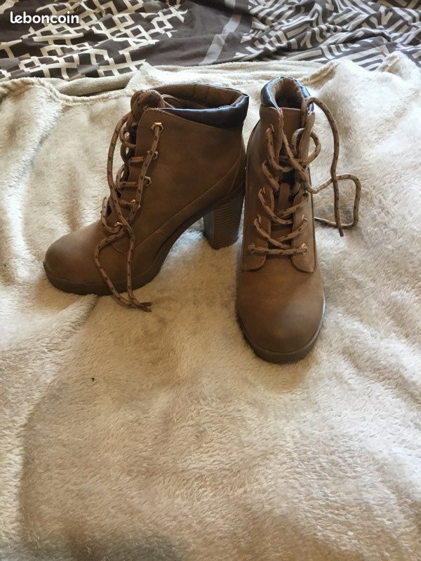 Brown Bottine Jennyfer Bottines à Talons Marrons Jennyfer Chaussures