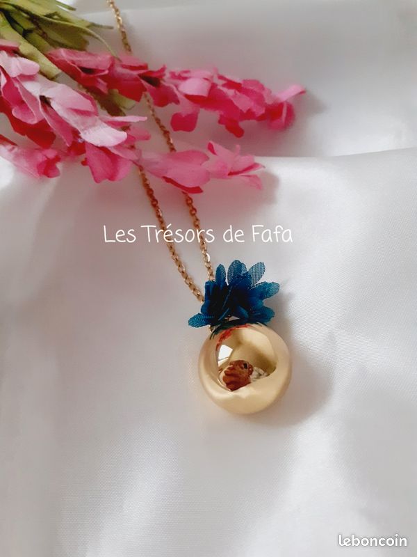 Bola de grossesse fleur bleu-vert (image 1)