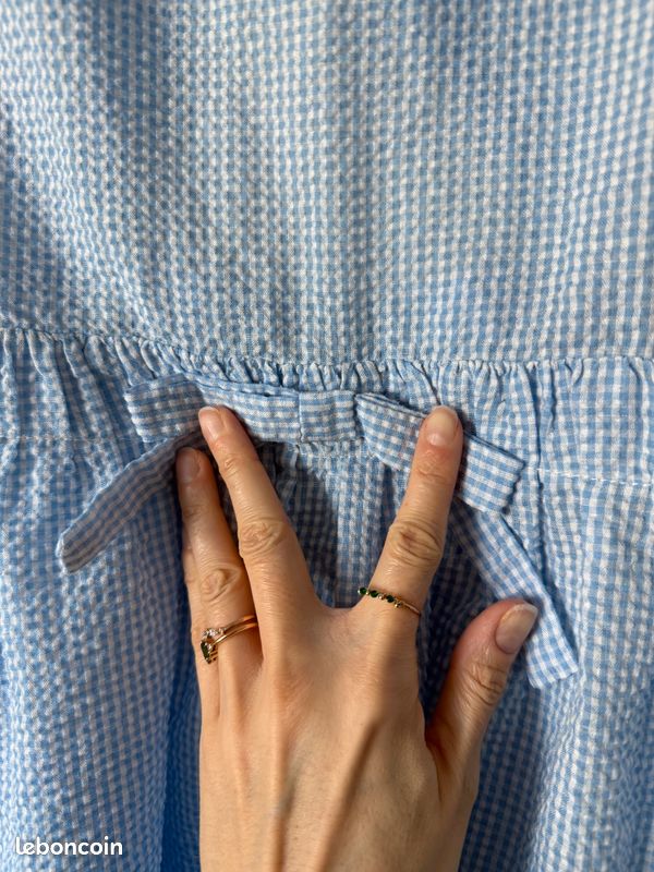 Robe Talbots Bleu Avec Motifs Vichy Bleu Et Blanc – Taille XS, Neuve Avec étiquettes