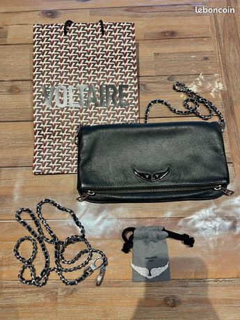 Sac Zadig & Voltaire Style Rock Noir Et Argenté - Petit Sac De Jour - Neuf Avec étiquettes