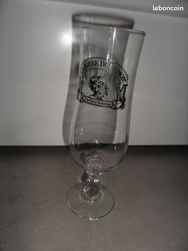 1 verres à pied NEUF Bière du Démon Années 90 Vintage vase ou pot à crayons (image 2)