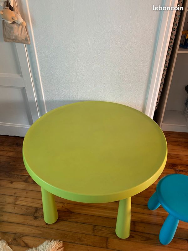 MAMMUT Tabouret enfant, intérieur/ extérieur, jaune - IKEA