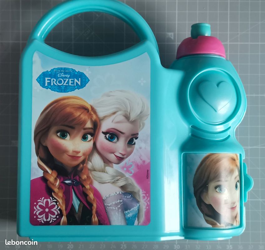 Boite à goûter /lunch "Le Reine des neiges" avec gourde. Format GF (image 2)