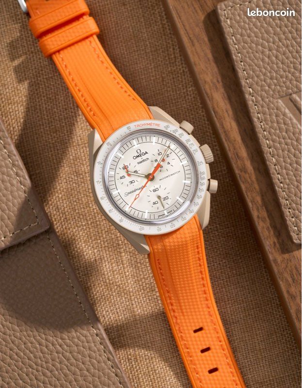 Bracelet caoutchouc Omega Moonswatch Mission To Jupiter Orange (image 4)