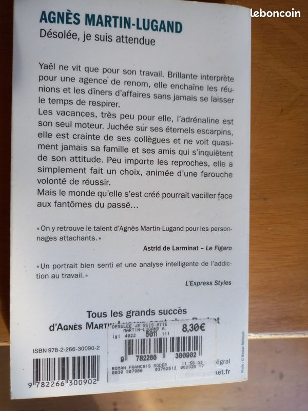 MARTIN-LUGAND Agnès " Désolée je suis attendue" (image 2)