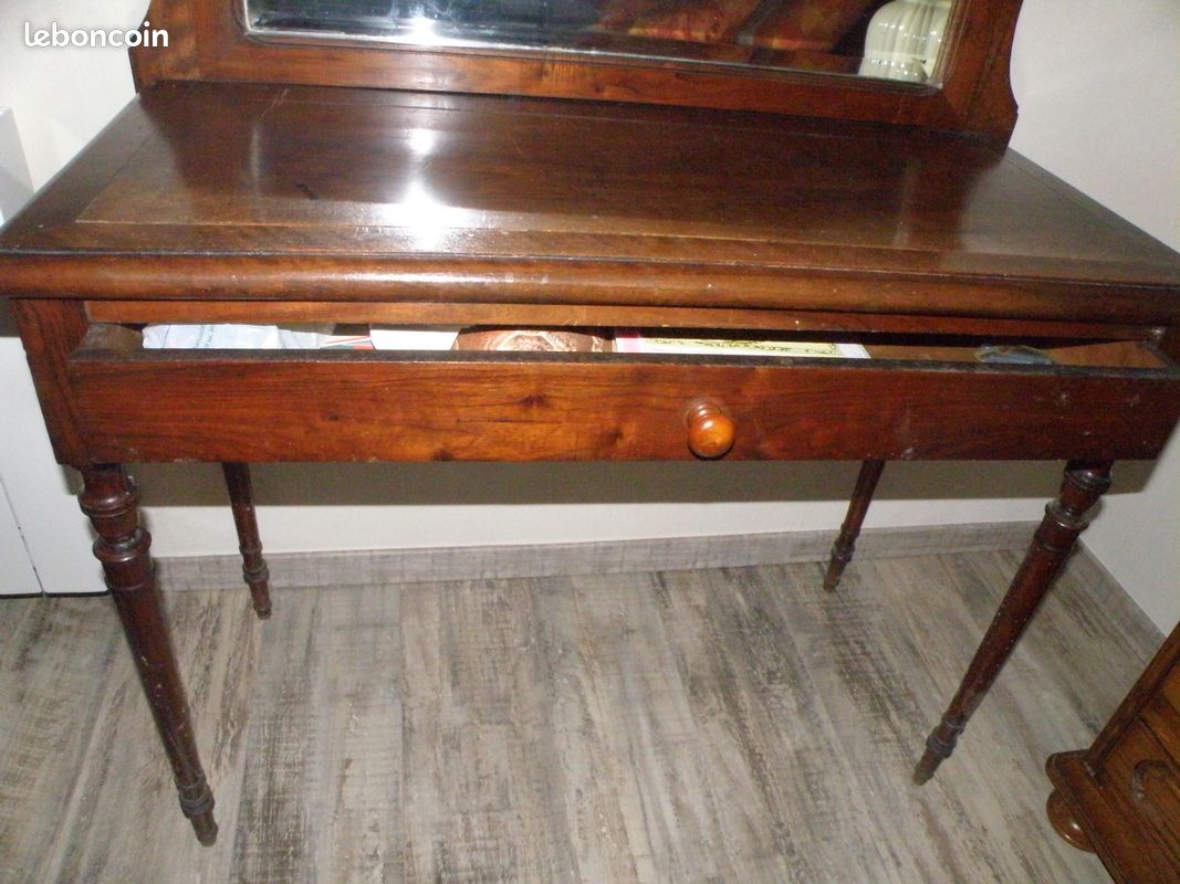 Mobilier: commode en bois avec miroir (image 4)