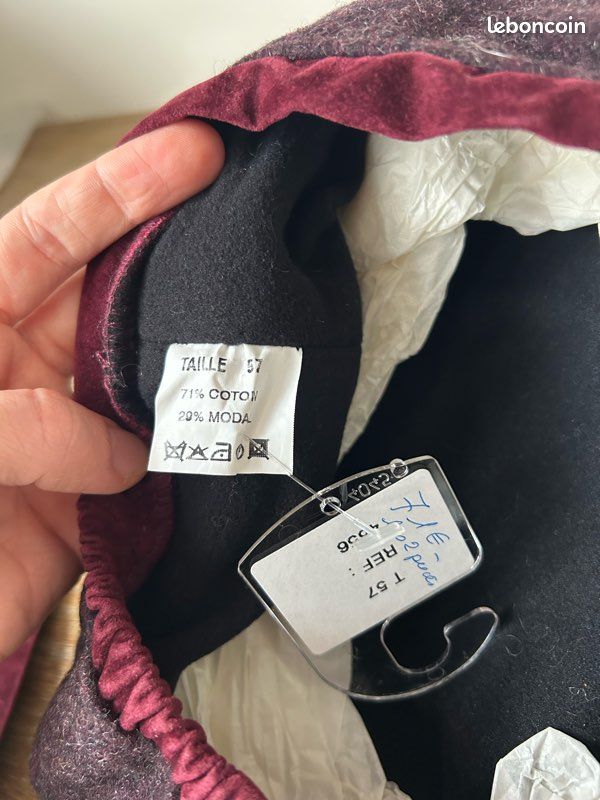 Ensemble béret + écharpe - Bordeaux/Violet - Pinault - Neuf avec étiquette (image 7)