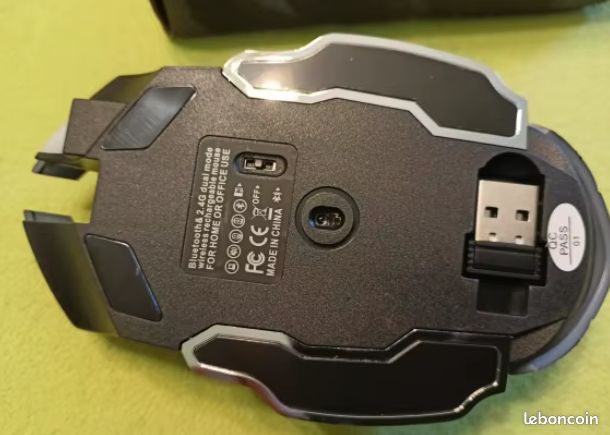 Souris Sans Fil RGB EAGET - Bluetooth Et 2.4G - Ergonomique Et Silencieuse - Pour PC Et Mac