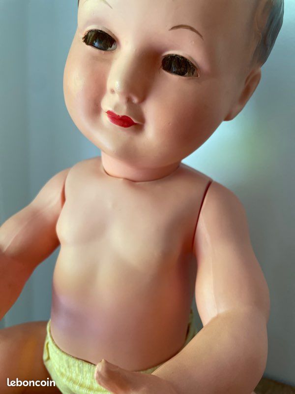 Ancien Poupon Michel de Petitcollin en boite pour Modes et Travaux