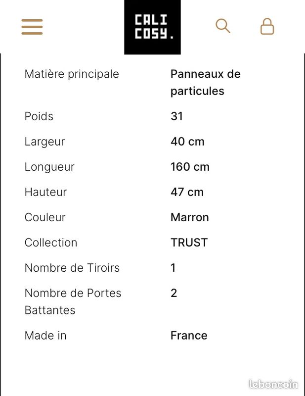 Meuble tv bois et noir (image 7)