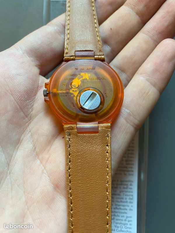 Montre Vintage Parmalat - Thème Courses Hippiques, Cadran Multicolore, Bracelet Cuir Marron - Suisse