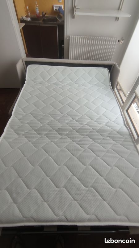 Canapé lit 2 places sans accoudoir - Tweed - Couchage 120 x190 cm - Largeur 150 cm (image 5)