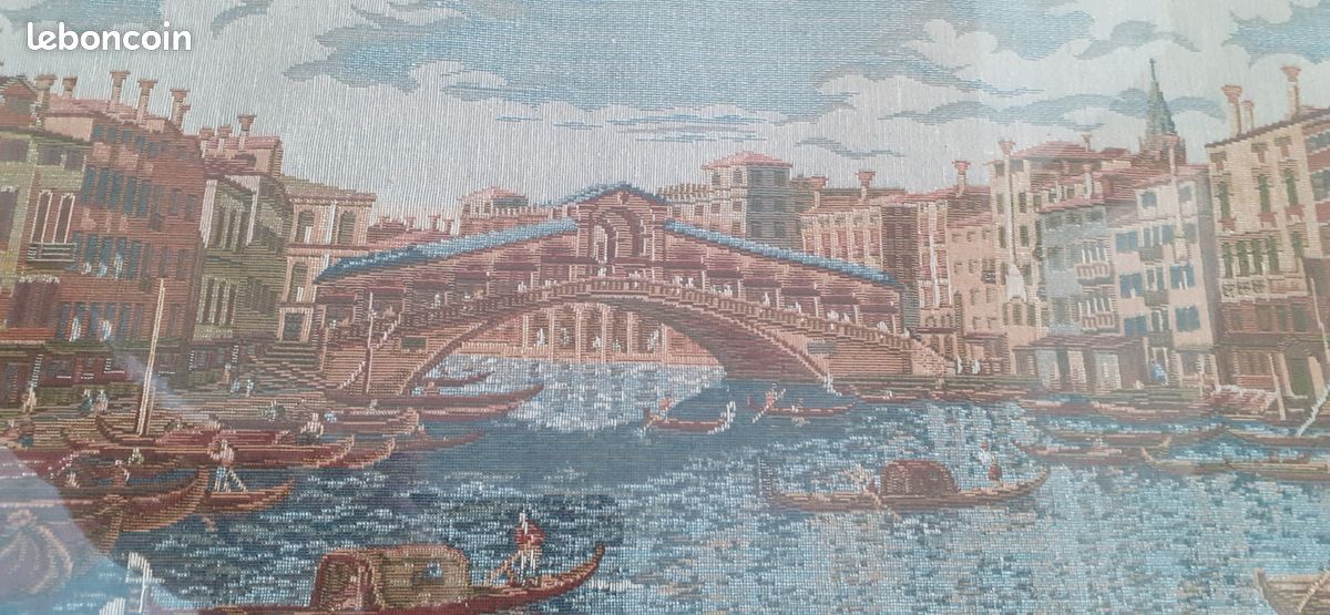 Tableau ancien tissé Venise (image 2)