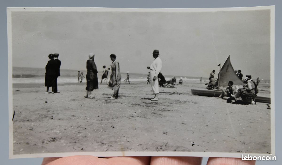 Ancienne photo photographie vintage bord de mer 1932 le touquet 