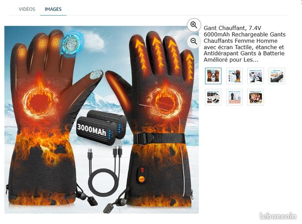 Jkevow Gants Chauffants Pour Femme Et Homme,Gants Chauffants Moto Avec