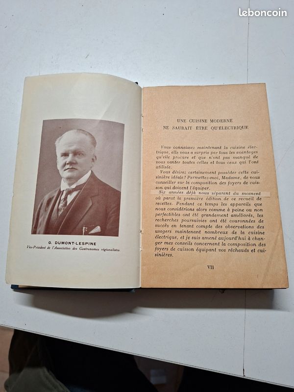 3096: Mes recettes de cuisine electrique 1939 Dumont Lespine livre ancien ALS Thom (image 3)