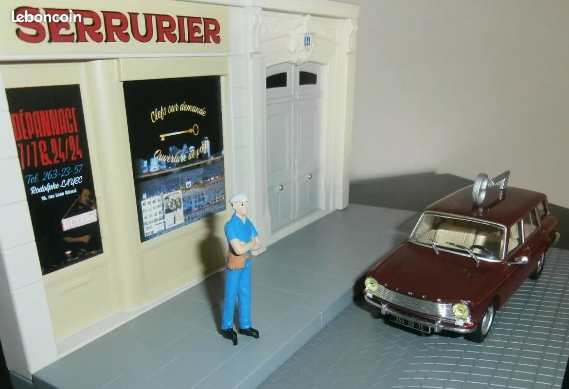 SIMCA 1501 Spéciale BREAK + diorama L'Intervention du serrurier - 1/43 - Neuf en Boite d'origine non déballé - COLLECTION VEHICULES UTILITAIRES N° 8 (image 7)