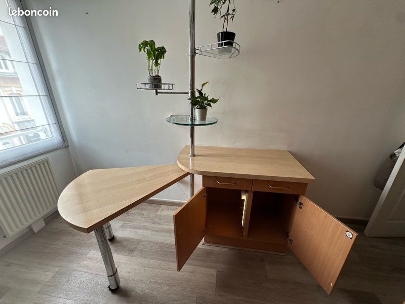 Vintage : Ensemble meuble + table amovible + colonne et chaises / Idéal pour petite cuisine (image 7)