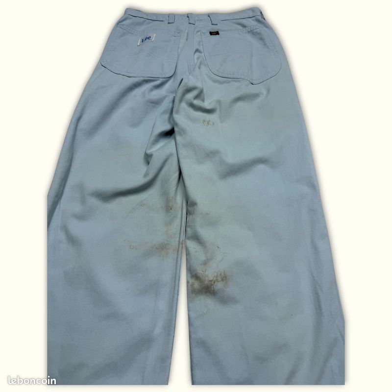 Pants Femme Lee W28 L36 Bleu poudré Coton État acceptable Regular Normal Uni (image 5)