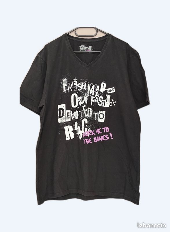 T-shirt The Heavy Eyes Pour Homme - Taille M - Occasion En Très Bon état - Coton Noir