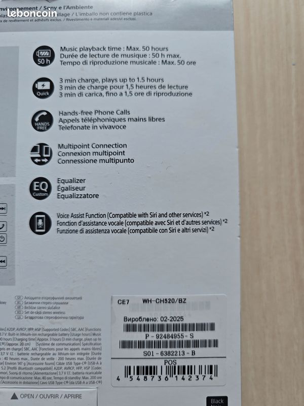 Nouveau Casque sans fil WH-CH520 (image 2)