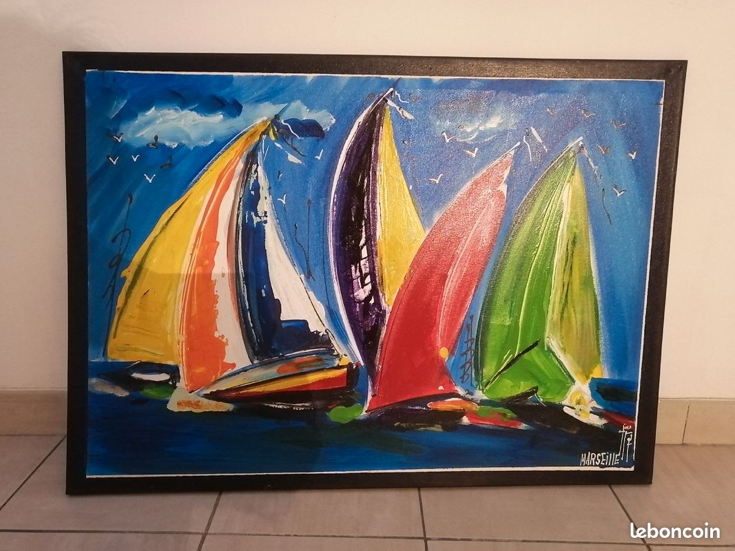 Tableau peinture sur toile 90 x 65 cm_ Dispo jusqu'au 20 août maxi (image 3)
