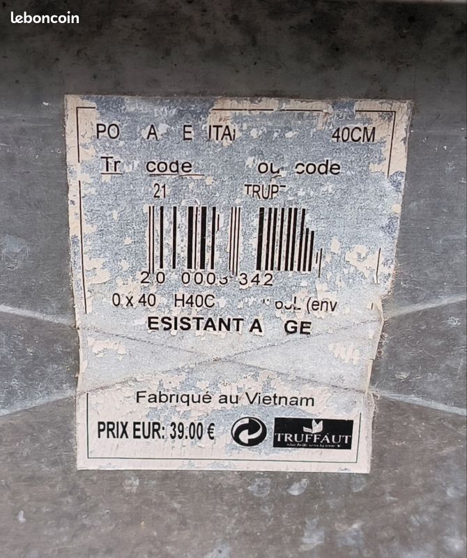 Bac a fleurs zinc (image 2)